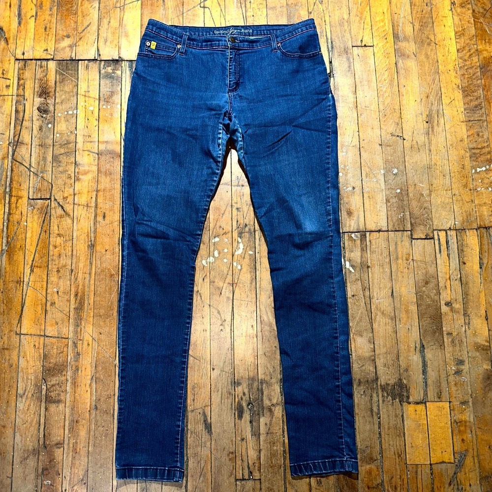 Yoga Jeans Womens Size 32 Blue Denim Skinny Leg Medium Wash‎ Stretch Outdoor